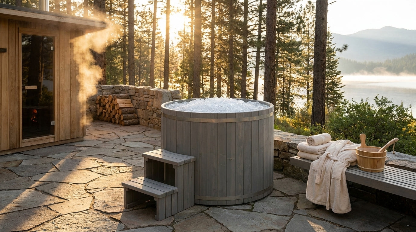 Cold Therapy 1 Person Ice Bath 118 Gallon Cold Plunge 37.5" X 33.25" — Lifestyle